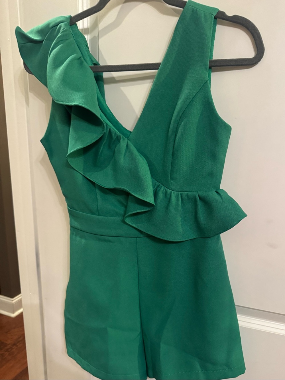 DO+BE Teal Ruffle One-Shoulder Romper - Picture 7 of 7